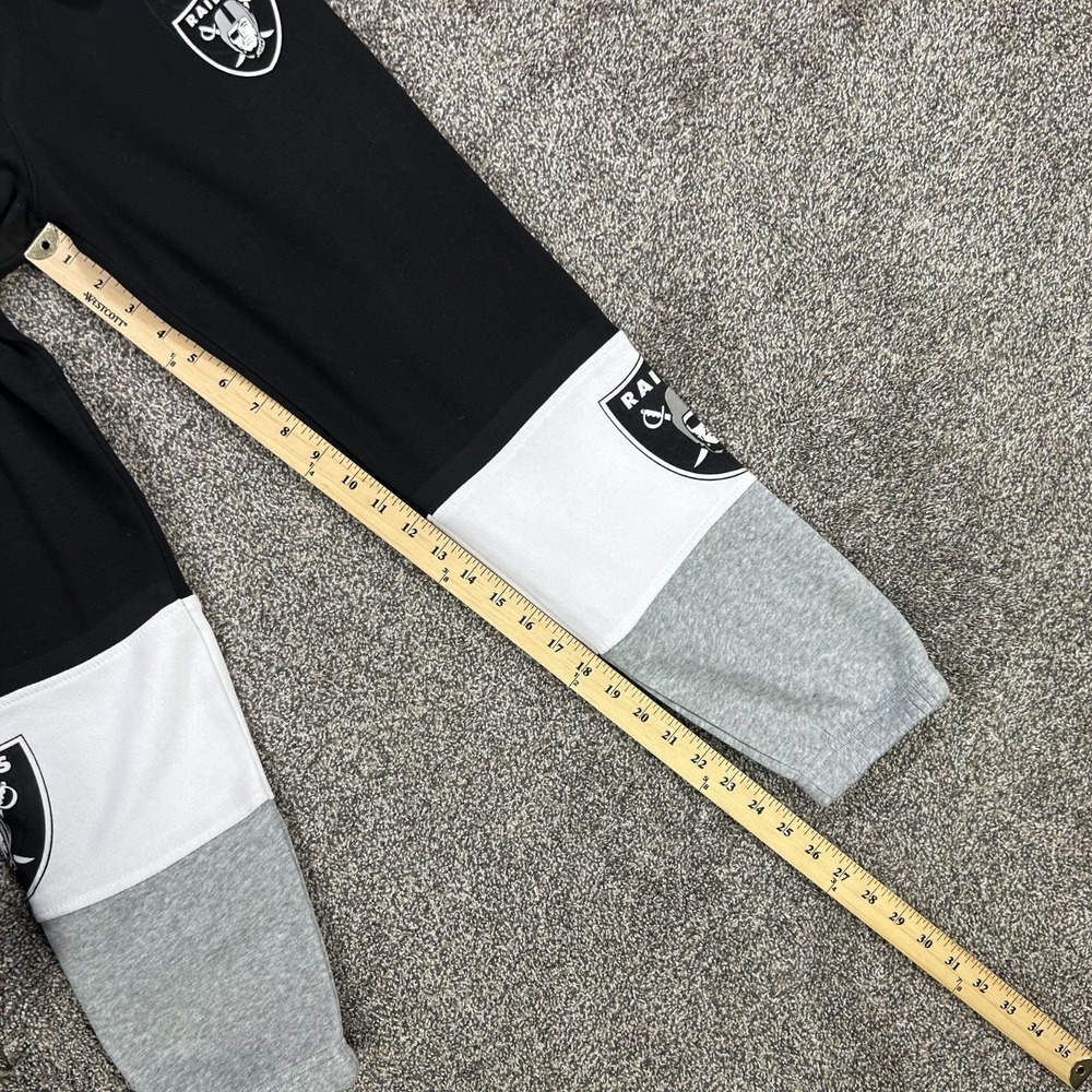 NEW NFL Team Apparel Raiders Black White Grey Jogger Sweatpant Youth Large 14-16 - Picture 12 of 14